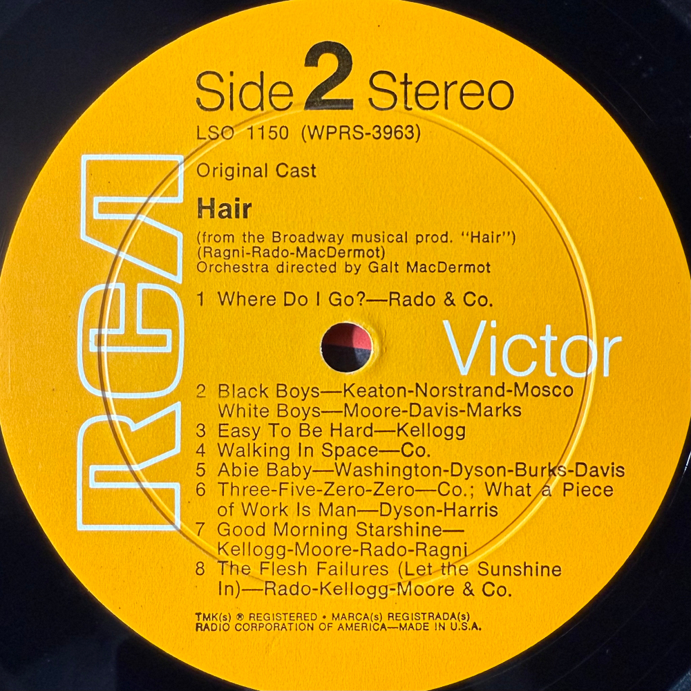 Hair - The American Tribal Love-Rock Musical (The Original Broadway Cast Recording) США 1970г.