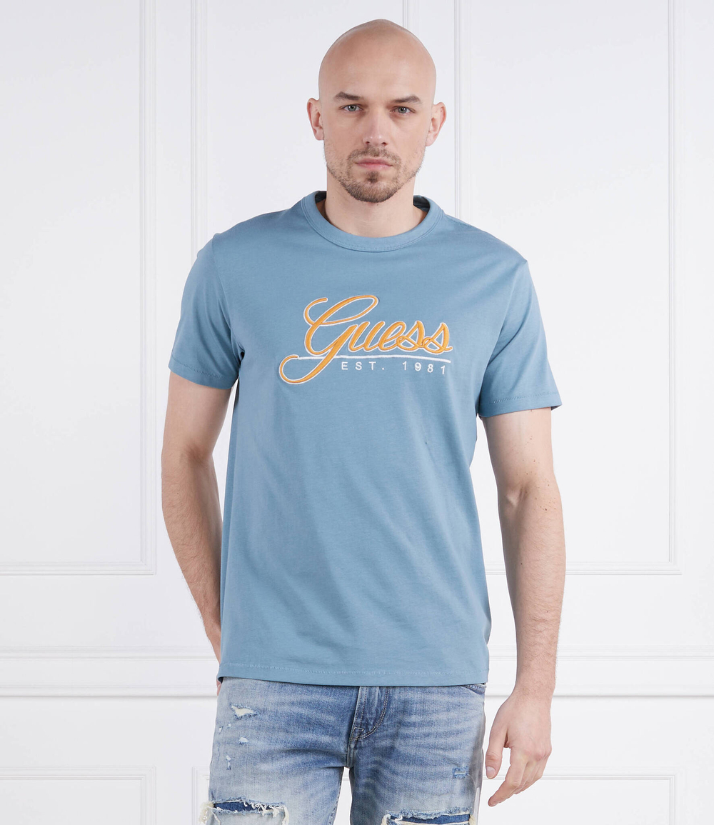 Футболка SS CN GUESS 3D EMBRO GUESS - голубой(M3GI25 K8FQ4)