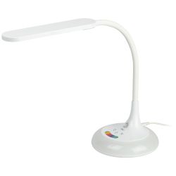 Настольный светильник ЭРА NLED-481-10W-W светодиодный с RGB ночником белый | Светодиодные настольные лампы