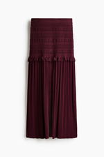 Плиссированная трикотажная юбка с ажурным узором - H&M