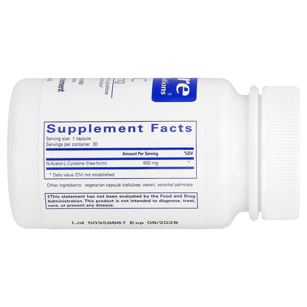 Pure Encapsulations, NAC, 600 mg, 30 Capsules