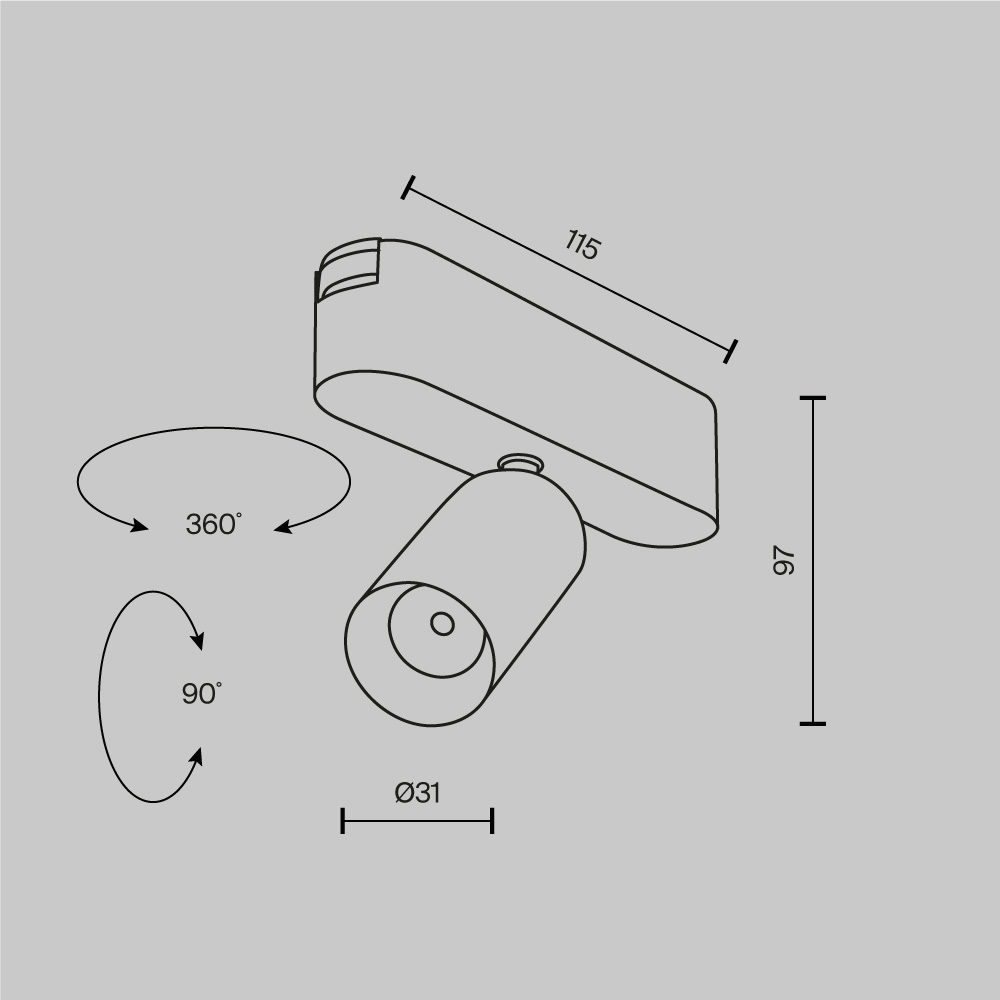 Магнитный трековый светильник Maytoni Focus LED TR103-1-5W4K-M-W