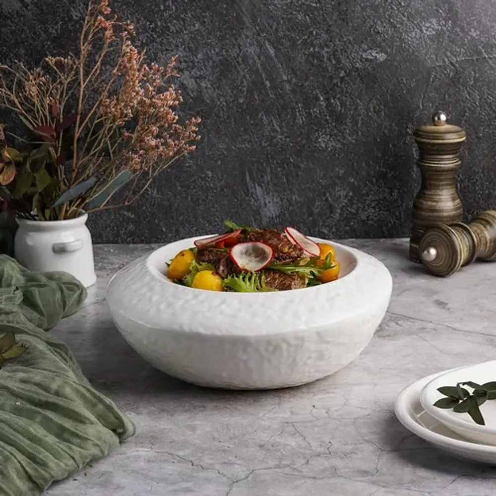 Блюдо круглое для подачи d 20,5 см h8,8 см Organic белое фарфор P.L. Proff Cuisine [2]
