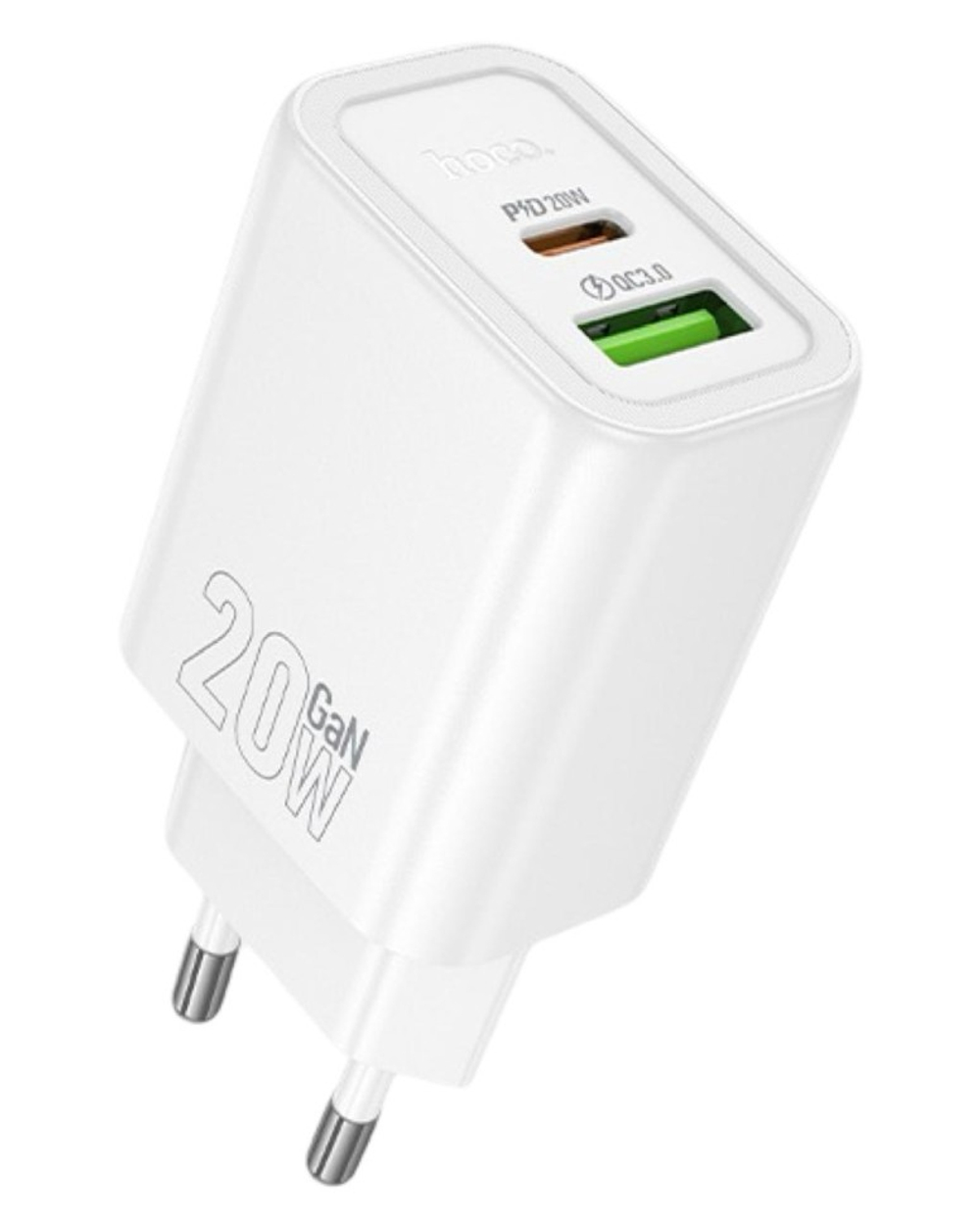 Сетевое зар. устр. Hoco N61 1USB/1С PD/QC3.0 3A 20W белое