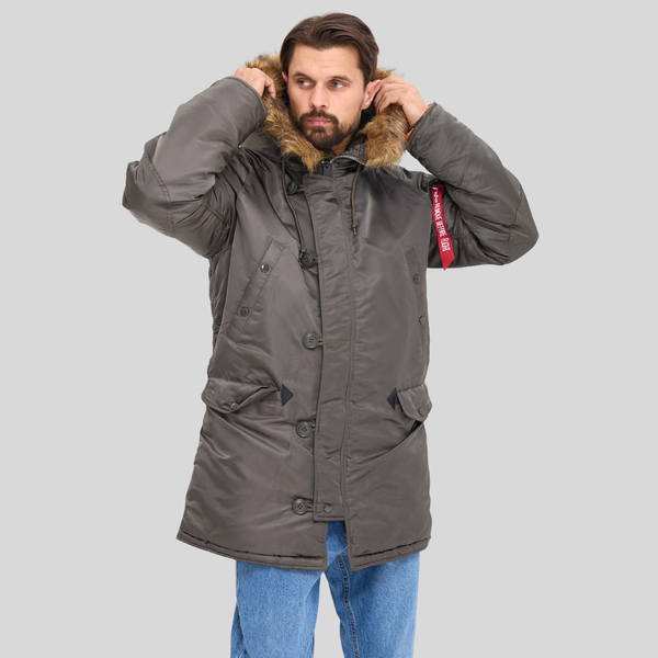 Парка Alpha Industries N-3B Slim Fit Replica Grey (Серая)