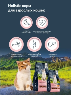 Корм для кошек Лосось, 1.5 кг Ortipo холистик