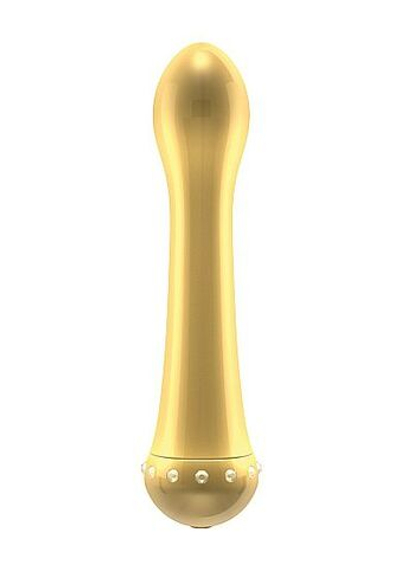 Вибратор с кристаллами The Diamond Gold - 16,5 см. (Цвет: золото)
