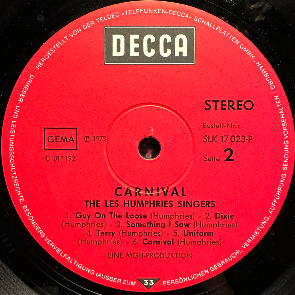 The Les Humphries Singers - Carnival (Германия 1973г.)