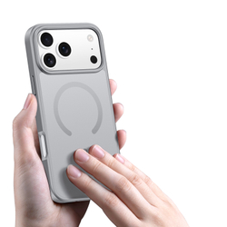 Матовый чехол серого цвета с MagSafe для iPhone 17 Pro Max, серия Yind Series (Open Ring Version) от Dux Ducis