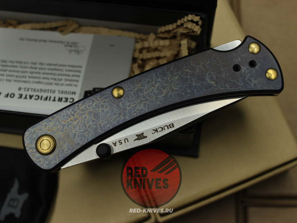 Нож Buck 110 Slim Pro TRX Titanium (Legacy Collection 2023) - матовый огненый титан