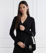Кожаная сумка-мессенджер k/saddle suede shear Karl Lagerfeld - черный(236W3031)