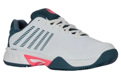 Детские теннисные кроссовки K-Swiss Hypercourt Express 2 Clay JR - white/stargazer/neon blaze