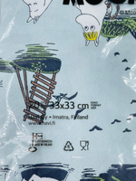 Салфетки бумажные Moomin, Море, голубого цвета 33х33 см, 20 салфеток (из Финляндии)