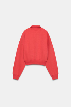 ZARA ТОЛСТОВКА С МОЛНИЕЙ, КРАСНЫЙ