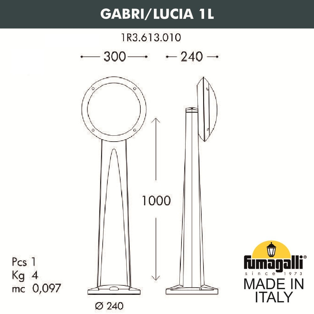 Ландшафтный светильник Fumagalli LUCIA 1R3.613.010.LYE27