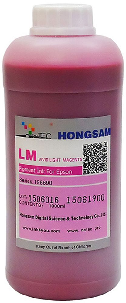 Чернила DCTec — HONGSAM пигментные для Epson серия: 198690 - Light Magenta (Светло пурпурный) 1000 мл. Чернила DCTec — HONGSAM пигментные для Epson серия: 198690 - Light Magenta (Светло пурпурный) 1000 мл.