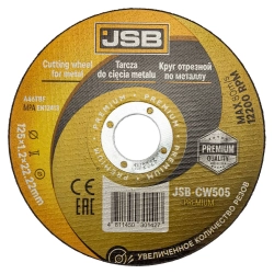 Круг отрезной по металлу 125x1,2x22,2мм JSB JSB-CW505 PREMIUM