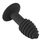 Черная анальная вибропробка Twist Butt Plug - 10,7 см. (Цвет: черный)
