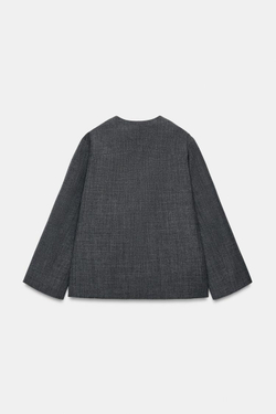 ZARA БЛЕЙЗЕР ИЗ ШЕРСТИ — ZW COLLECTION, СЕРЫЙ