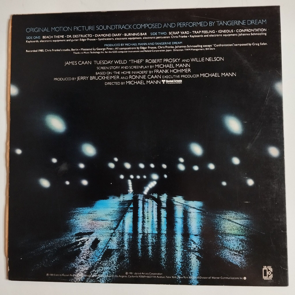 Винтажная виниловая пластинка LP Tangerine Dream Thief (Motion Picture Soundtrack) (USA 1981)