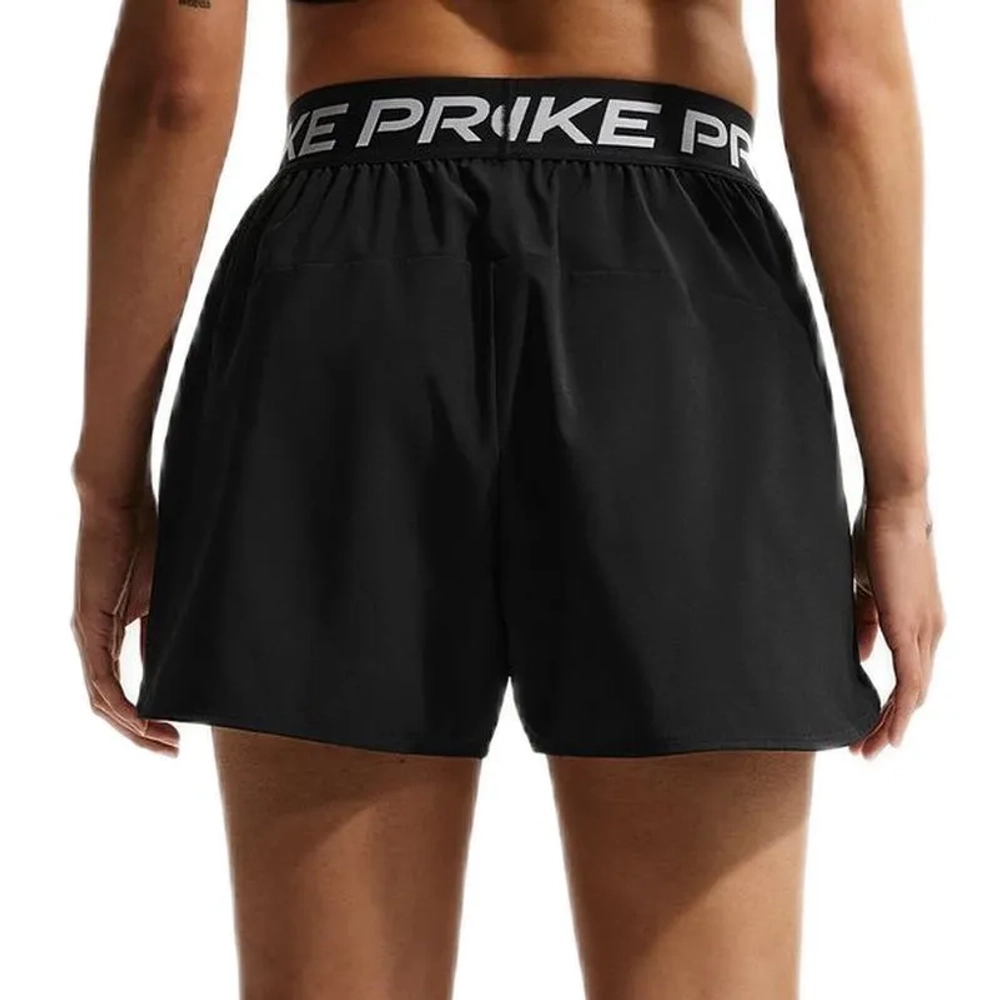 Женские Шорты теннисные Nike Pro Dri-Fit Mid Rise Brief Lined 3in Woven - black/white