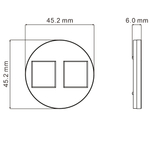 Накладка 2-я для розеток RJ45, TV, SAT,  матовый кашемир,  серия D16