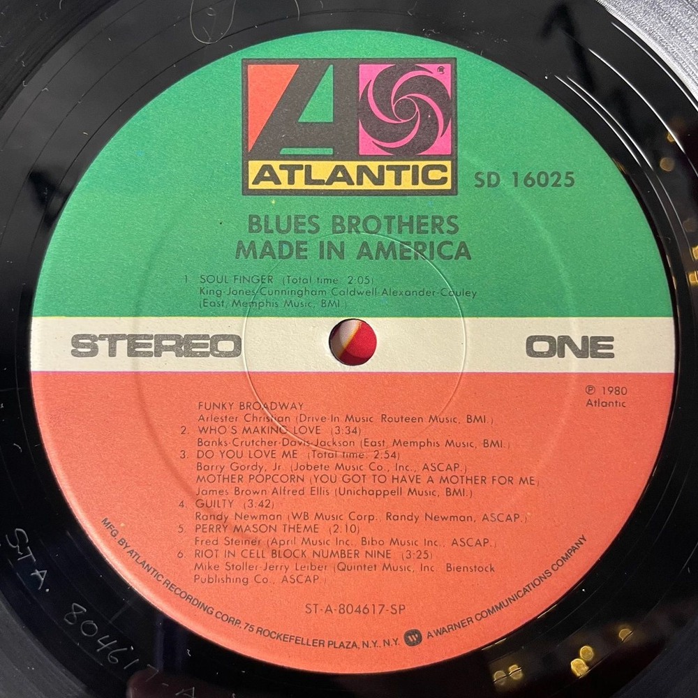 Винтажная виниловая пластинка LP Blues Brothers Братья Блюз Made In America (USA 1980)