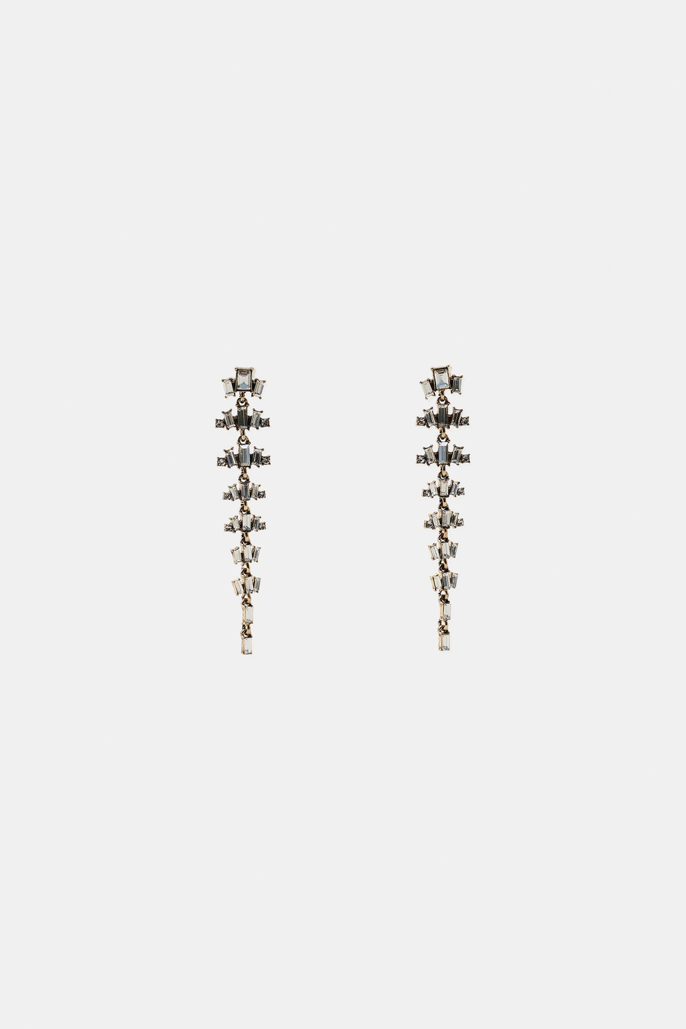 ZARA МЕТАЛЛИЧЕСКИЕ СЕРЬГИ СО СТРАЗАМИ, ЗОЛОТИСТЫЙ
