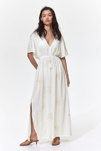 Платье с вышивкой и стяжкой - H&M