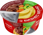 Пюре Бизнес меню с говядиной в пряном соусе и овощами 110г