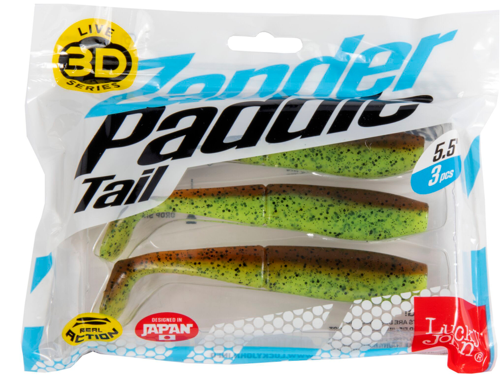 Виброхвосты LJ 3D Series ZANDER PADDLE TAIL 5.5in (14.00)/Z15 3шт.