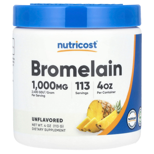 Nutricost, Бромелаин, без добавок, 113 г (4 унции)