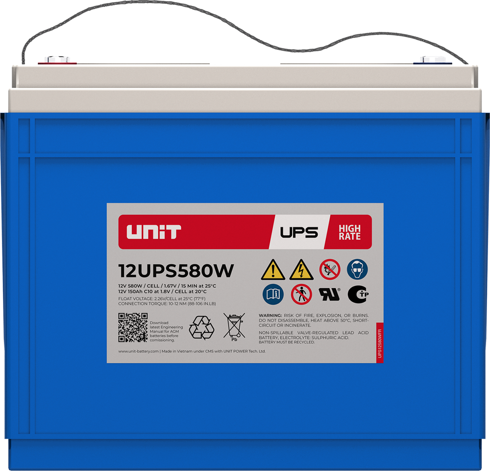 Аккумулятор UNIT 12UPS580W ( 150Ач / 12В ) AGM