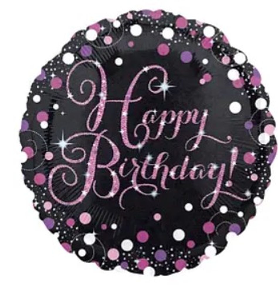 Круг 18" HB Sparkling Birthday pink An
