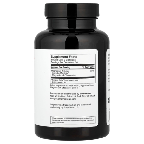 Momentous, Magtein®, 90 капсул (48 мг в 1 капсуле)