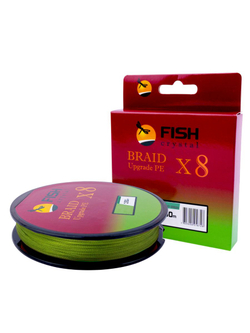 Плетеный шнур для рыбалки Fish Crystal BRAID UPGRADE PE X8 150 м, зеленый, 0.18 мм, 11кг
