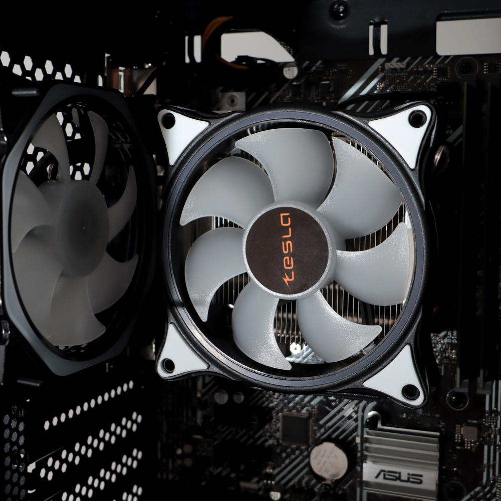 Кулер для CPU ТЕСЛА (TESLA) 1040, 1х120мм, 3-pin, Al+Cu, серебристый-черный-белый, 1600rpm, 51.3CFM, 25.1дБ, 4-PIPE(прямой контакт), TDP 155Вт, INTEL 1700/1200/115x/775/1366, AMD AM5/AM4/AM3(+)/AM2(+)/FM2(+)/FM1/754/940/939 (TSL-1040-NL)
