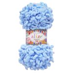 Пряжа Alize (Ализе) Puffy Fine / уп.5 мот. по 100 г, 14м, 218 детский голубой A