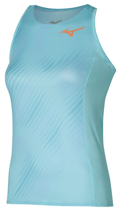 Женский топ теннисный Mizuno Printed Tank - Бирюзовый