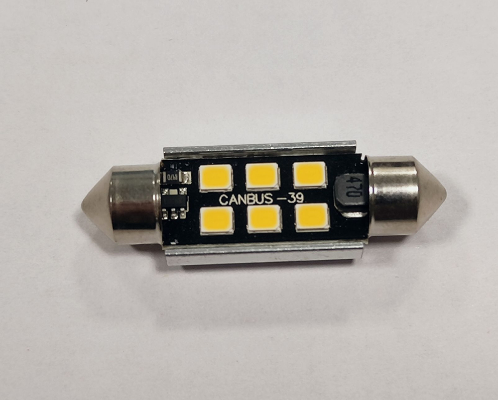 Светодиодная лампа C5W 2835-6SMD-39MM CanBus 5000K 6W 12v, 1шт