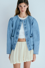 Джинсовый жакет с пышными рукавами - H&M