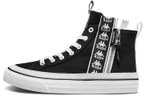 Kappa Slip Resistant Abrasion Resistant High top Canvas Shoes Unisex Black