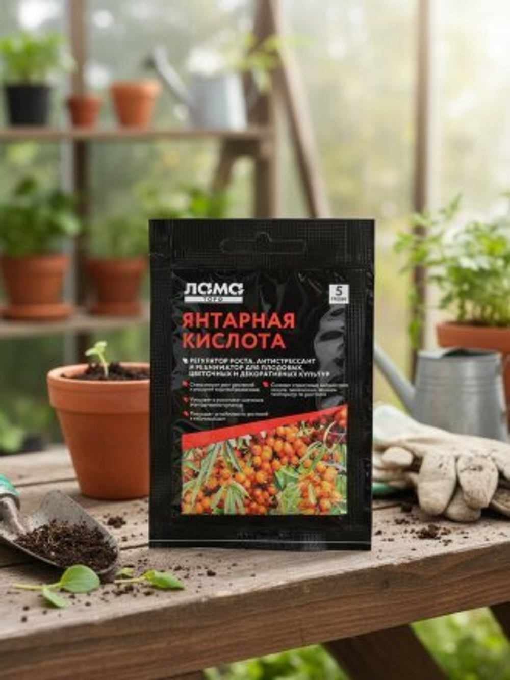 Янтарная кислота стимулятор роста , 5 гр