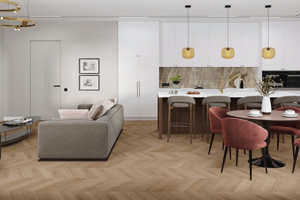 Кварц-винил SPC Damy Floor Chevron SPC 0,75мм 5,2 мм СЕН-КЛУ 1.676 м2
