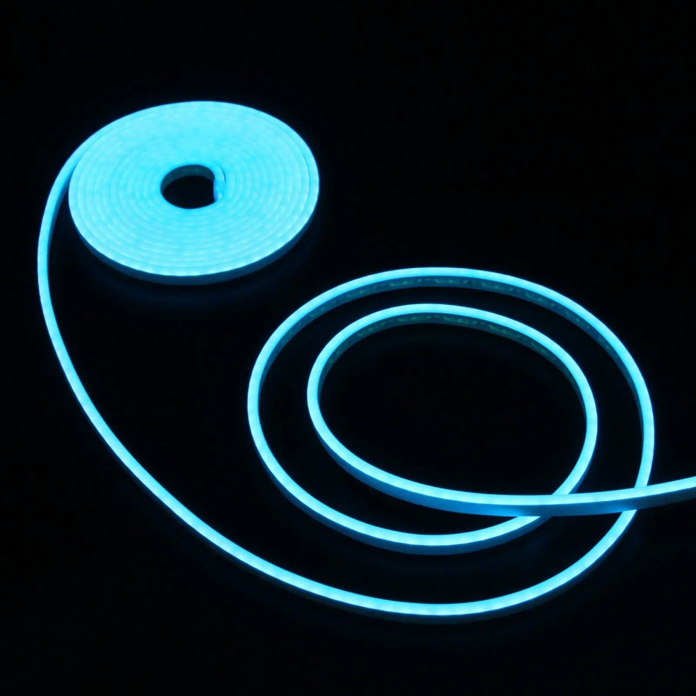 Гирлянда для дома Лента светодиодная NEON 5 м* 10мм, 600 ламп LED, 1 реж, степень защиты IP20, Голубой