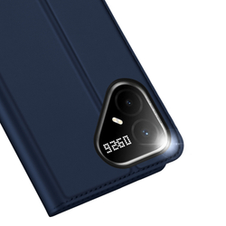 Чехол книжка из кожи синего цвета для Tecno Pova 8 Pro 5G, серия Skin Pro Series от Dux Ducis