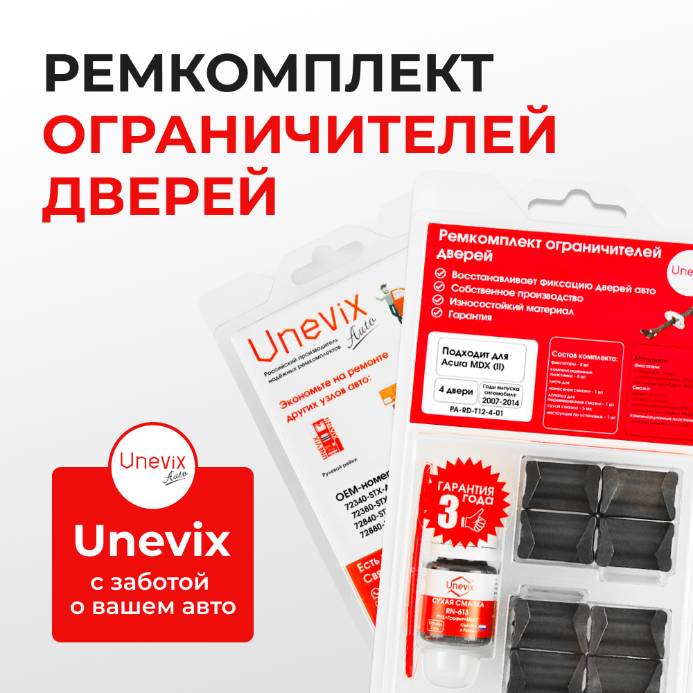Ремкомплект ограничителей дверей Acura MDX (II) YD2 (4 двери, тип 12) 2007-2014