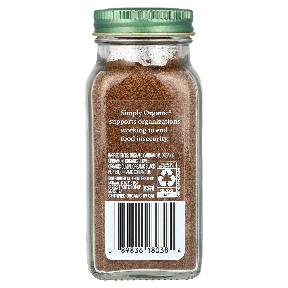 Simply Organic, гарам масала, 85 г (3 унции)