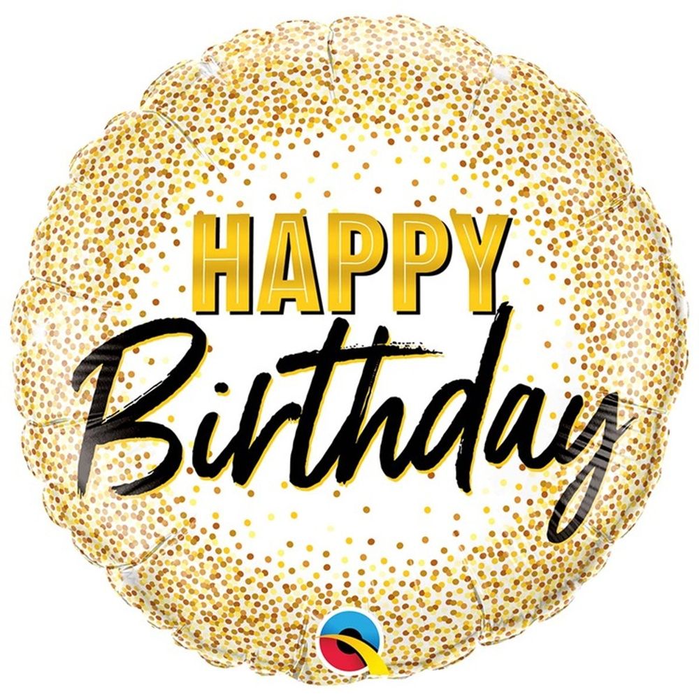 Шар круг Happy Birthday конфетти Шар круг Happy Birthday конфетти