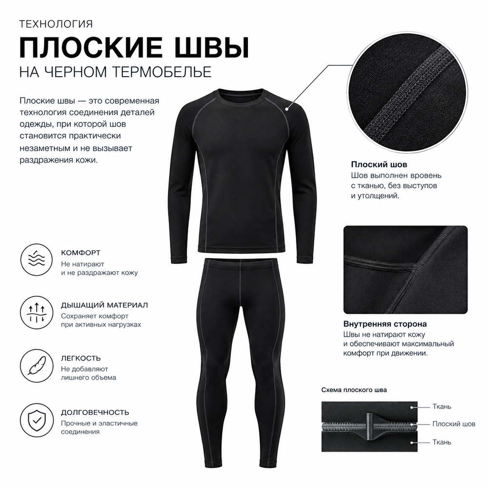 Термобелье (среднее) "MEDIUM" цвет BL